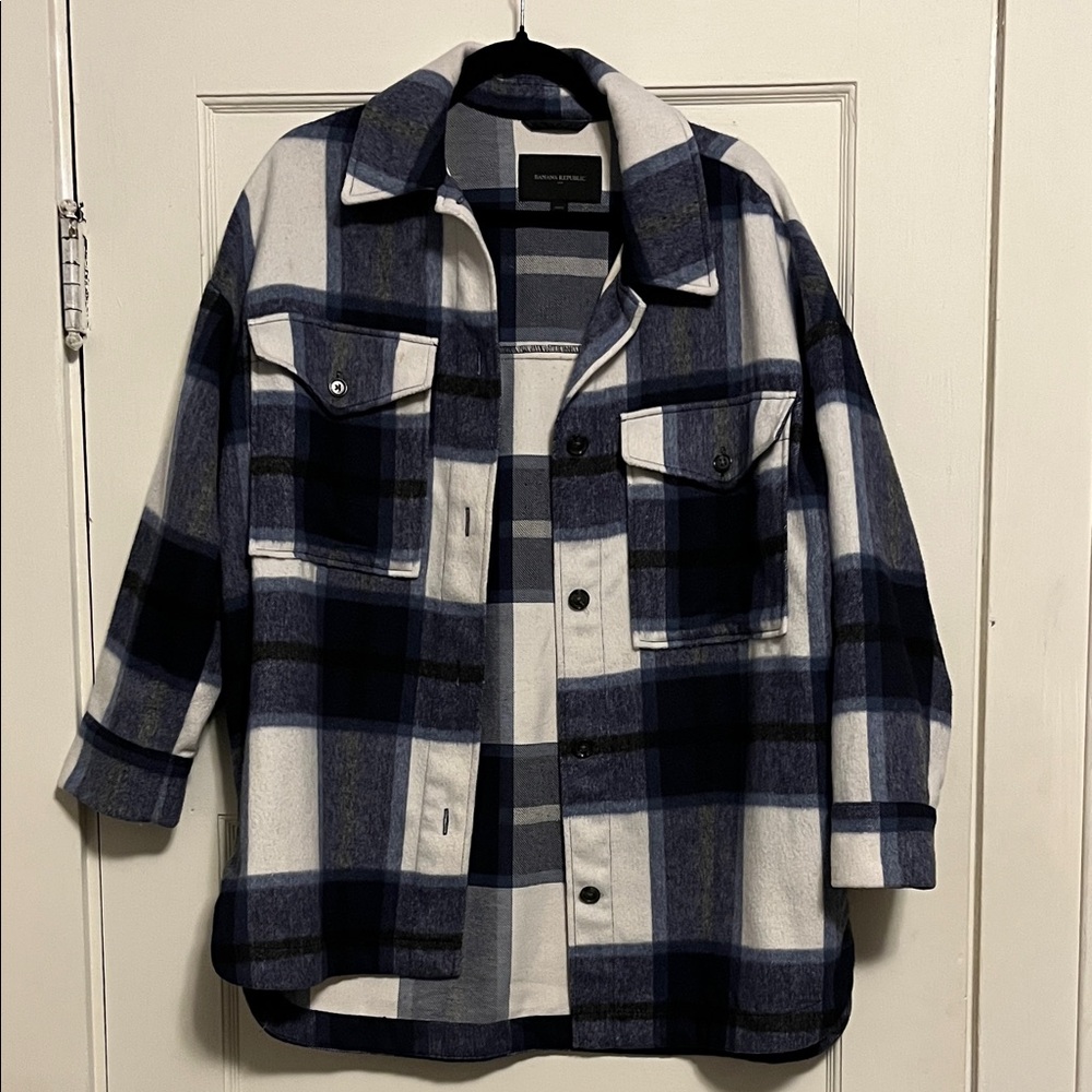 Banana Republic Factory Plaid Flannel Shacket